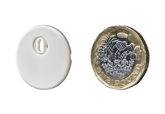 FSL3 sensor matching the size of a one pound coin